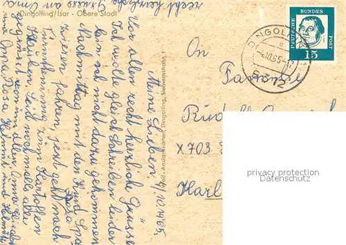 AK / Ansichtskarte Dingolfing Obere Stadt Parkanlagen Brunnen Statue Dingolfing