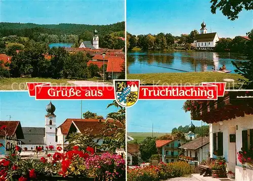 AK / Ansichtskarte Truchtlaching Ortsmotive mit Kirche Partie am See Truchtlaching