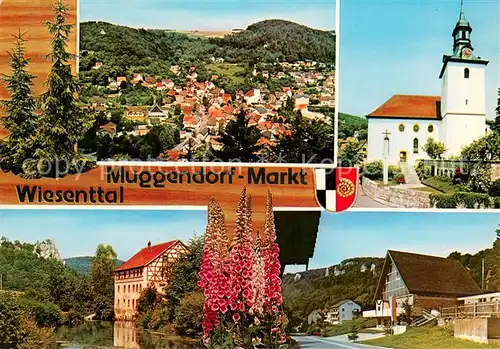 AK / Ansichtskarte Muggendorf_Fraenkische_Schweiz Panorama Kirche Alte Muehle Muggendorf_Fraenkische