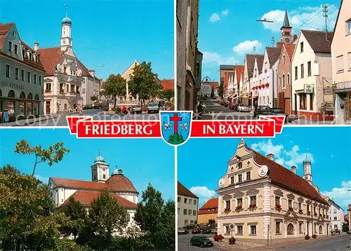 AK / Ansichtskarte Friedberg_Bayern Motive Stadtzentrum Kirche Friedberg Bayern