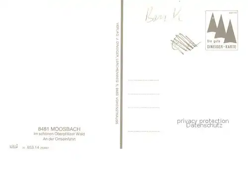 AK / Ansichtskarte Moosbach_Vohenstrauss Partie an der Ortseinfahrt Brunnen Moosbach_Vohenstrauss