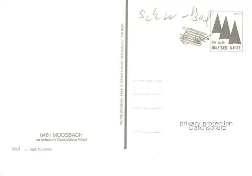 AK / Ansichtskarte Moosbach_Vohenstrauss Ortszentrum Kirchen Hallenbad Landschaftspanorama Oberpfaelzer Wald Moosbach_Vohenstrauss