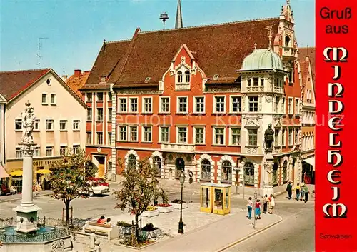 AK / Ansichtskarte Mindelheim Motiv Altstadt Stadtzentrum Brunnen Mindelheim