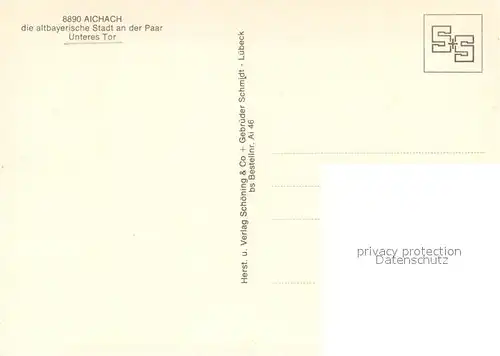 AK / Ansichtskarte Aichach Altstadt Unteres Tor Aichach