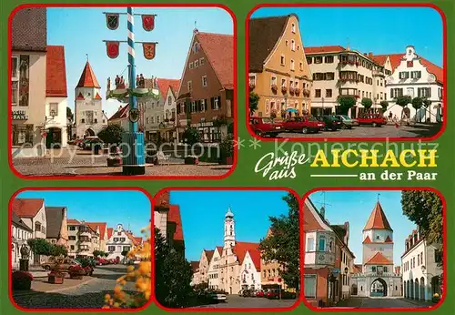 AK / Ansichtskarte Aichach Motive Stadtzentrum Altstadt Unteres Tor Aichach