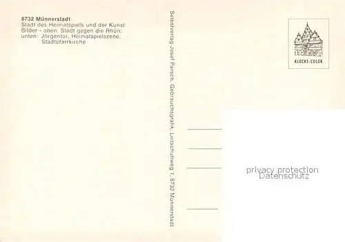 AK / Ansichtskarte Muennerstadt Panorama Stadt des Heimatspiels und der Kunst Joergentor Heimatspiele Kirche Muennerstadt