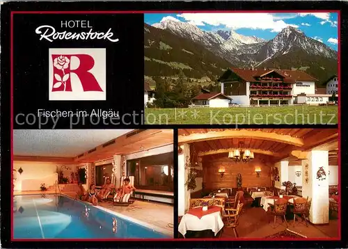 AK / Ansichtskarte Fischen_Allgaeu Hotel Rosenstock Restaurant Hallenbad Allgaeuer Alpen Fischen Allgaeu