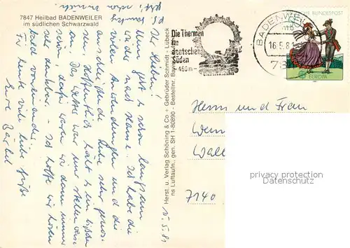 AK / Ansichtskarte Badenweiler Fliegeraufnahme Heilbad Teilansicht Badenweiler