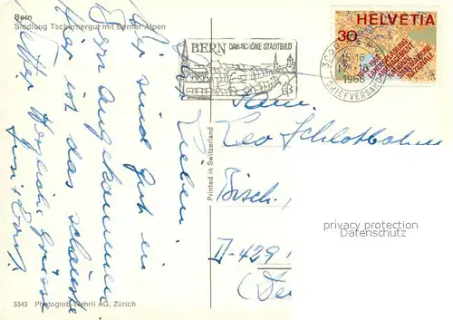 AK / Ansichtskarte Bern_BE Siedung Tscharnergut Berner Alpen Bern_BE