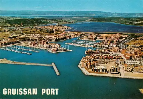 AK / Ansichtskarte Gruissan Fliegeraufnahme Hafen Stadt Gruissan
