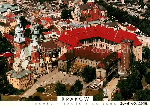 AK / Ansichtskarte Krakau_Krakow Fliegeraufnahme Wawel Hill Krakau Krakow