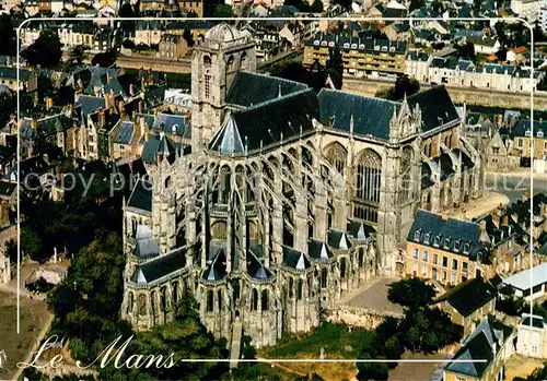 AK / Ansichtskarte Le_Mans_Sarthe Fliegeraufnahme Cathedrale Saint Julien Gothique Le_Mans_Sarthe