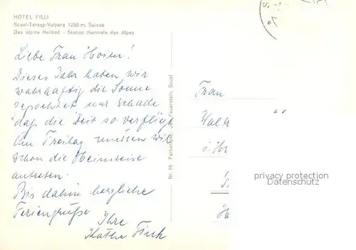 AK / Ansichtskarte Scuol_Tarasp_Vulpera Hotel Filli Aussenansicht Scuol_Tarasp_Vulpera