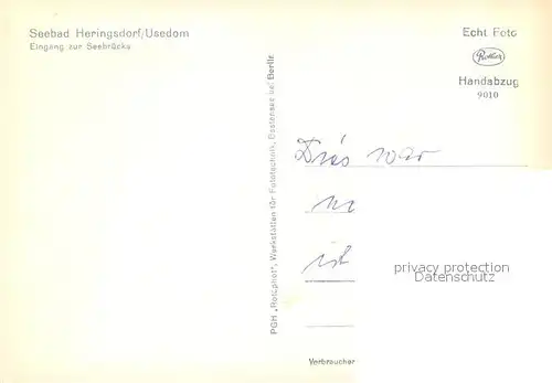 AK / Ansichtskarte Heringsdorf_Ostseebad_Usedom eingang zur Seebruecke Heringsdorf_Ostseebad