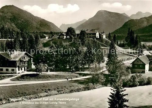 AK / Ansichtskarte Vorderriss Gasthof Post mit Kanderwendelgebirge Vorderriss