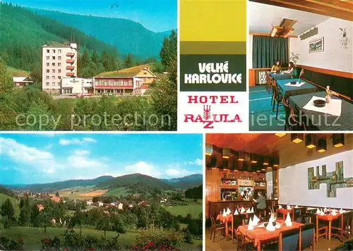 AK / Ansichtskarte Velke_Karlovice_CZ Hotel Razula Gastraeume Bar Panorama 