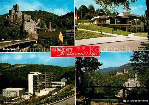 AK / Ansichtskarte Manderscheid_Eifel Niederburg Kurhaus Sanatorium Ober und Niederburg Manderscheid Eifel