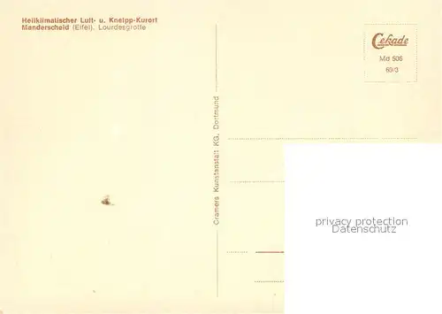 AK / Ansichtskarte Manderscheid_Eifel Lourdesgrotte Manderscheid Eifel