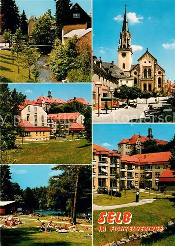 AK / Ansichtskarte Selb Teilansichten Waldbad Kirche Sanatorium Selb