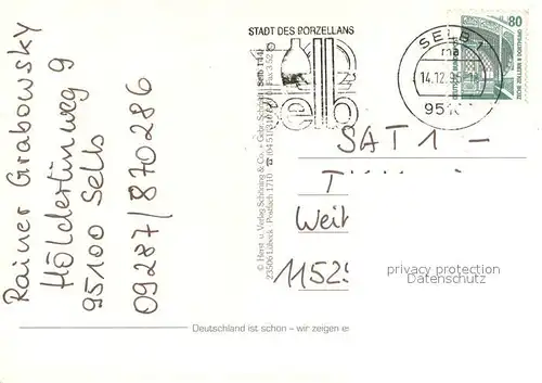 AK / Ansichtskarte Selb Kirchen Strassenpartie Freibad Selb