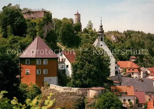 AK / Ansichtskarte Waischenfeld Burgblick Steinerner Beutel Pfarrkirche Waischenfeld