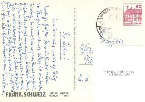 AK / Ansichtskarte Waischenfeld Panorama Burgturm Ortsansichten Freiterrasse Gasthof Waischenfeld