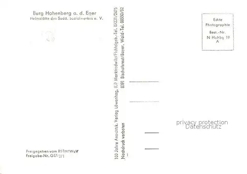 AK / Ansichtskarte Hohenberg_Eger Storchenturm Zugbruecke Burg Hohenberg Panorama Fliegeraufnahme Sauerbrunnen Ev Kirche Hohenberg Eger