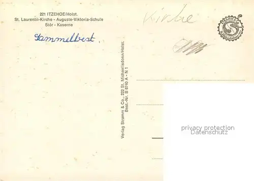 AK / Ansichtskarte Itzehoe St Laurentii Kirche Auguste Viktoria Schule Stoer Kaserne Itzehoe