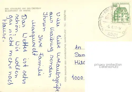 AK / Ansichtskarte Kraiburg_Inn Ortspartie mit Brunnen Kraiburg Inn