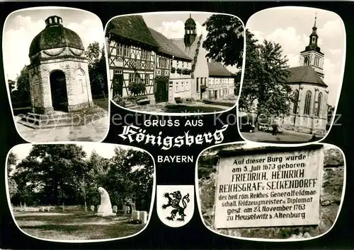 AK / Ansichtskarte Koenigsberg_Bayern Teilansichten Park Kirche Koenigsberg Bayern