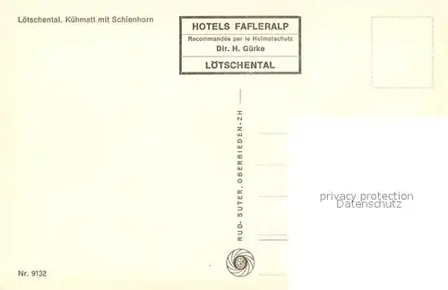 AK / Ansichtskarte Kuehmatt im Loetschental mit Schienhorn 