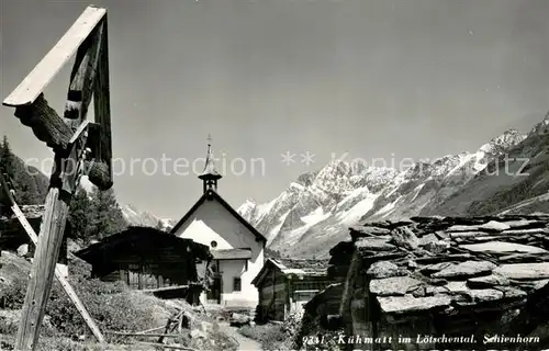 AK / Ansichtskarte Kuehmatt im Loetschental mit Schienhorn 