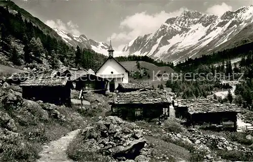 AK / Ansichtskarte Kuehmad_VS im Loetschental mit Ahnengrat und Schienhorn Kuehmad_VS