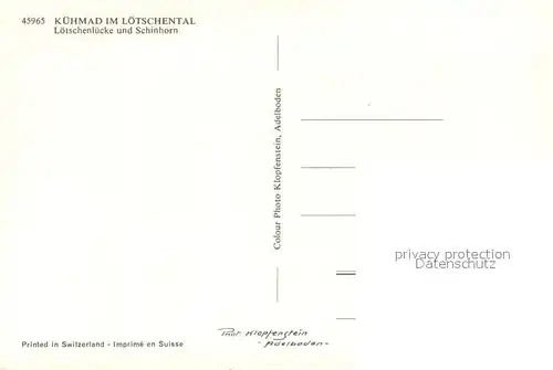 AK / Ansichtskarte Kuehmad_VS im Loetschental mit Loetschenluecke und Schinhorn Kuehmad_VS