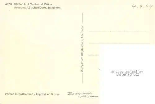 AK / Ansichtskarte Blatten__VS im Loetschental mit Anengrat Loetschenluecke und Sattelhorn 