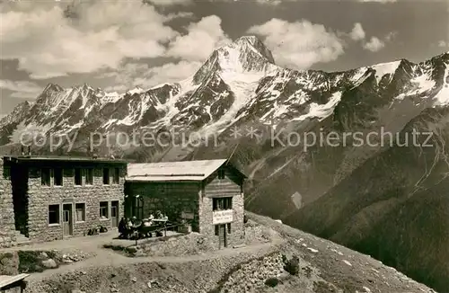 AK / Ansichtskarte Loetschenpass_BE Gasthaus Kummenalp mit Bietschhorn 