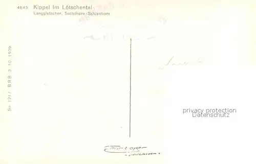 AK / Ansichtskarte Kippel_VS im Loetschental mit Schienhorn Sattelhorn und Langgletscher 