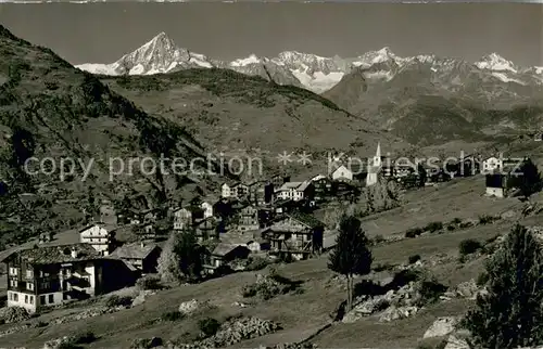 AK / Ansichtskarte Graechen_VS mit Bietschhorn und Berner Alpen Graechen_VS