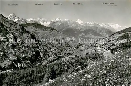 AK / Ansichtskarte Graechen_VS mit Berner Alpen Graechen_VS