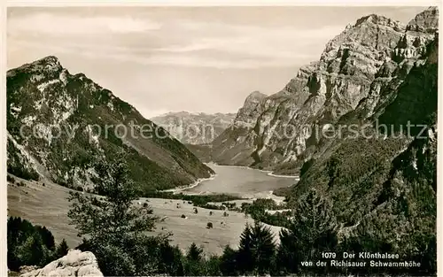 AK / Ansichtskarte Kloentalersee Blick von der Richisauer Schwammhoehe Kloentalersee