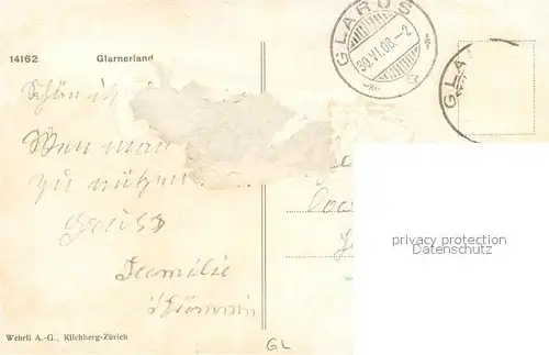 AK / Ansichtskarte Glarus_GL Glarnerland mit Wallensee und Weesen Panoramakarte Glarus_GL