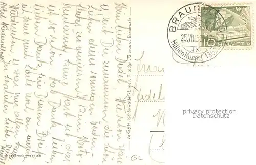 AK / Ansichtskarte Braunwald_GL Kirchli mit Ortstock Braunwald GL