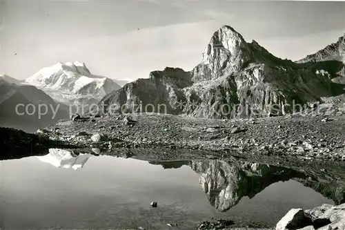 AK / Ansichtskarte Meidpass Gruben St Luc Meidsee Weisshorn und Meldhorn Meidpass