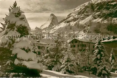 AK / Ansichtskarte Zermatt_VS mit Matterhorn Zermatt_VS