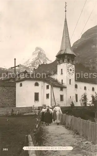 AK / Ansichtskarte Zermatt_VS Eglise de Zermatt et le Cervin Zermatt_VS