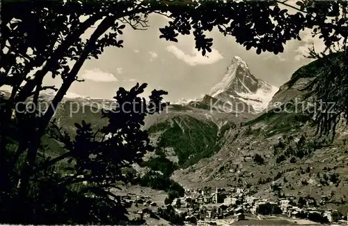 AK / Ansichtskarte Zermatt_VS mit Matterhorn Zermatt_VS