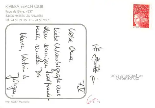 AK / Ansichtskarte Hyeres_83 Riviera Beach Club Pool 