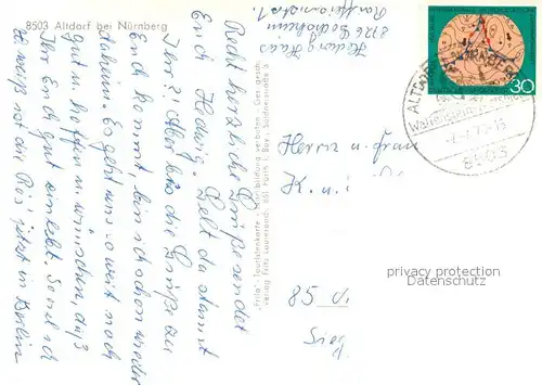 AK / Ansichtskarte Altdorf_Nuernberg Burgthann Hist. Hof Rathaus Weissenbrunn Gnadenberg Altdorf Nuernberg