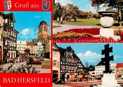 AK / Ansichtskarte Bad_Hersfeld Teilansichten Fachwerkhaus Gruenanlage Bad_Hersfeld