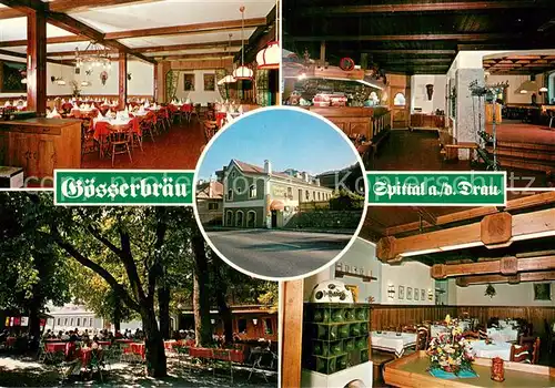 AK / Ansichtskarte Spittal_Drau Restaurant Goesser Braeu Teilansichten u. Anfahrt Spittal Drau